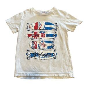 Poloclub London Boys Graphic T-Shirt Size 4 Multicolor Union Jack Skateboard